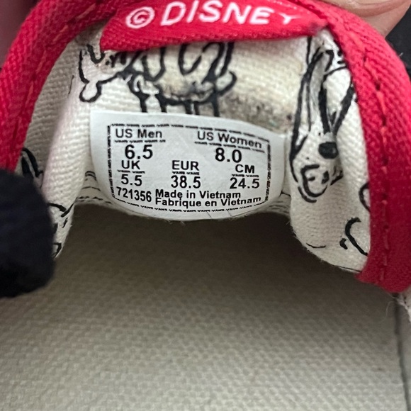 Vans X Mickey Mouse Disney 90th Anniversary Red Yellow shoes - Picture 6 of 6